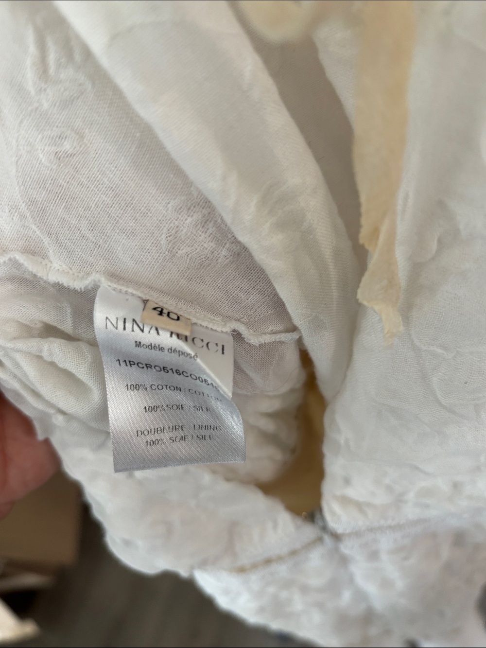Nina Ricci Ivory Textured Mini Dress - Picture 4 of 6